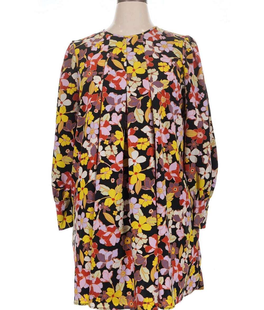 Who What Wear Floral Print Long Sleeve Mini Dress Size S